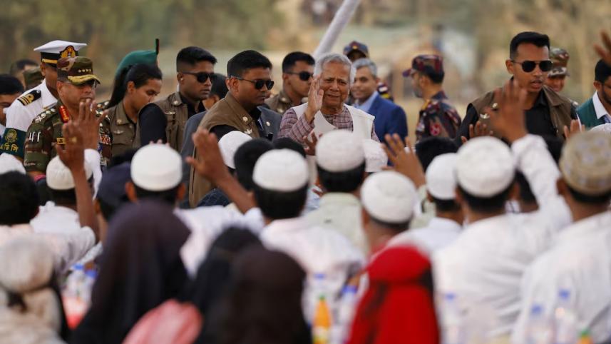 Prof Yunus among Rohingyas