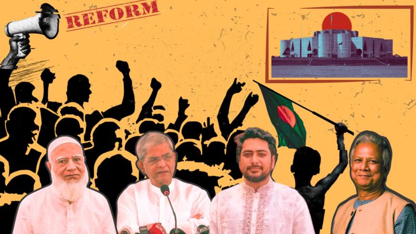 reforms vs elections debate in Bangladesh