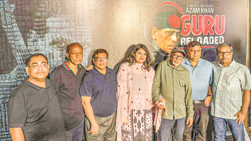 Aroni Khan with the members of Uccharon band