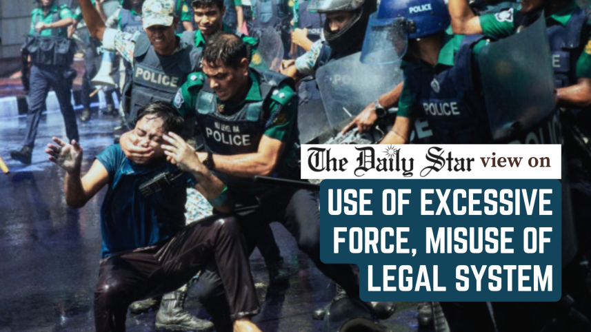 use of excessive force, misuse of legal system