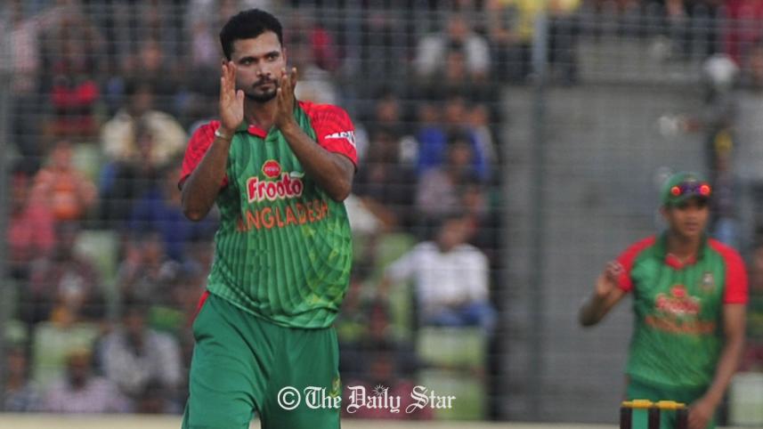 Mashrafe celebrates wicket