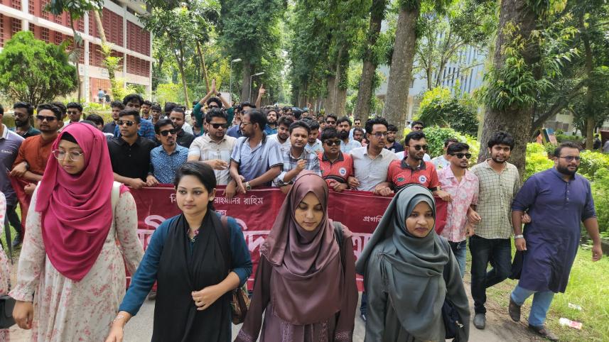 RU Chhatra Dal protests exclusion of first-year students from Rucsu voter list.jpg