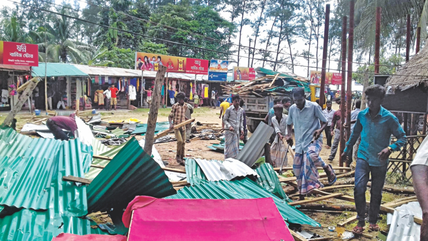 Mobile court demolished illegal establishments in Cox's Bazar