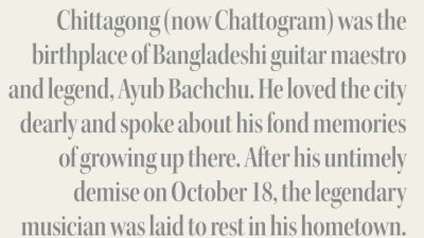 Rock legend Ayub Bachchu