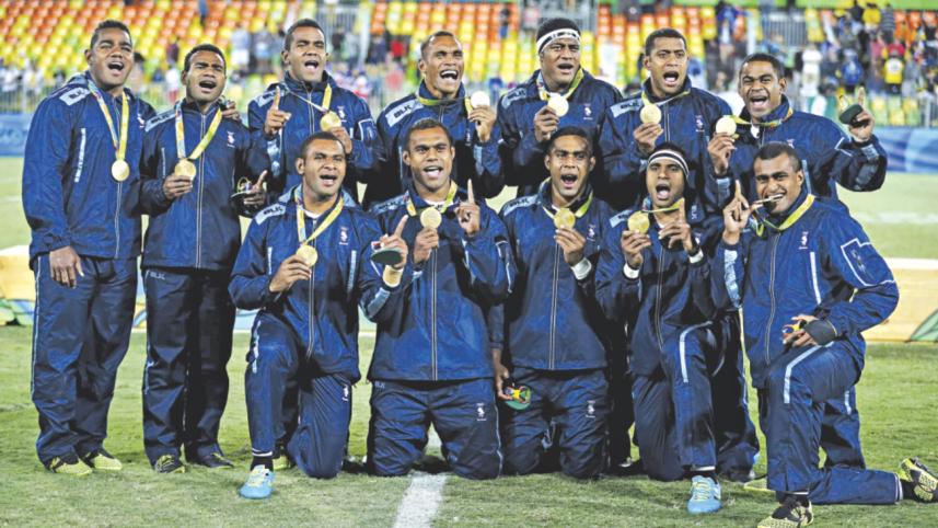 Fiji mens rugby, sevens team, first every olympics gold, rio olympics 2016