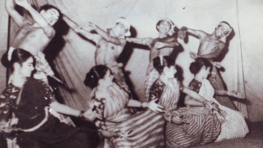 Performing in a popular dance drama Nakshi Kanthar Math