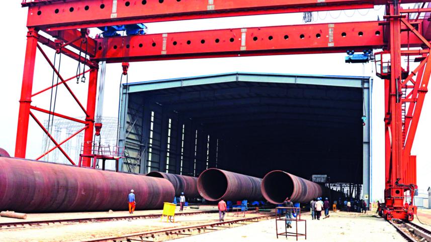 Huge pipes are being built 