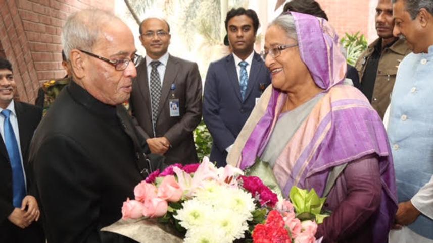 Prime Minister Sheikh Hasina and former Indian president Pranab Mukjarjee