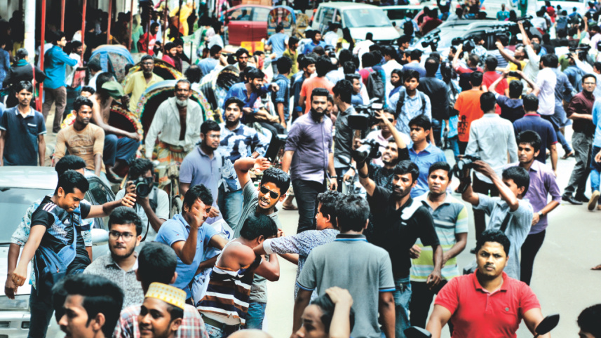 quota reform protesters in Bangladesh