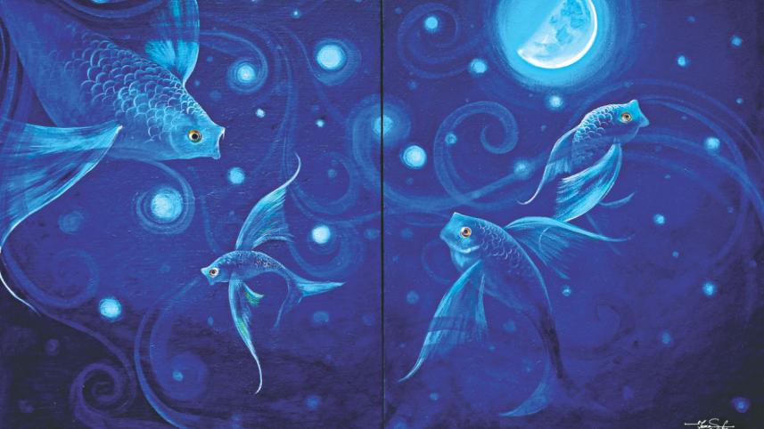 Young artist Toma Saha's first solo painting exhibition titled 'Billowy Canvas'