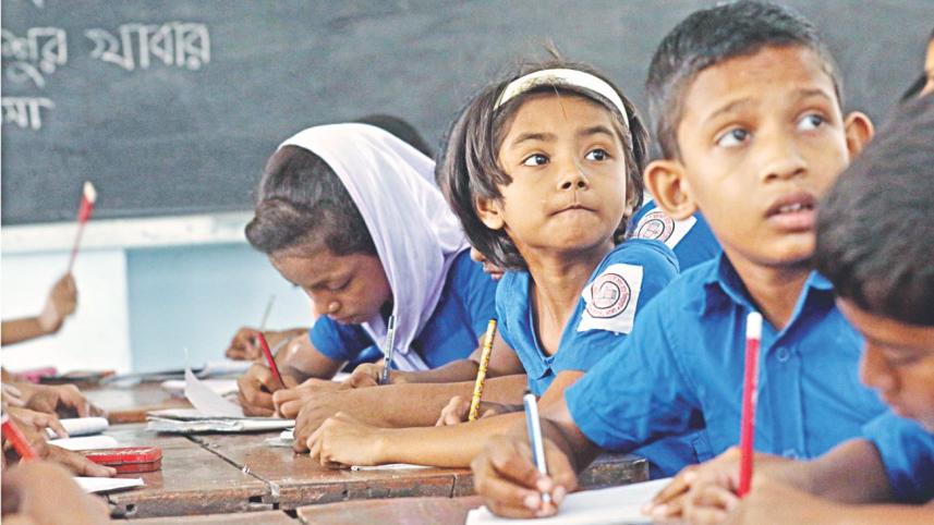 The eager students following instructions