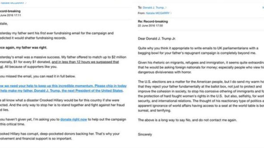 US election, Donald Trump's son, MP Natalie McGarry