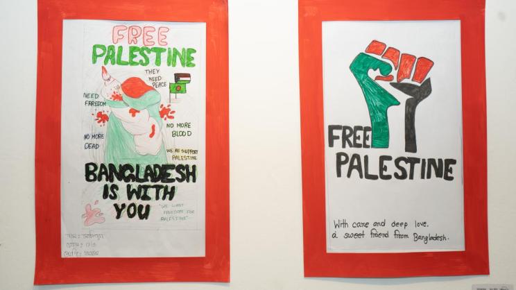 From Ukhiya to Gaza: Children’s art of solidarity in Dhaka