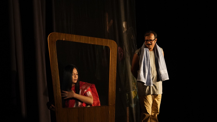 Upstage theatre troupe staged ‘Raat Bhore Brishti’ at Shilpakala Academy