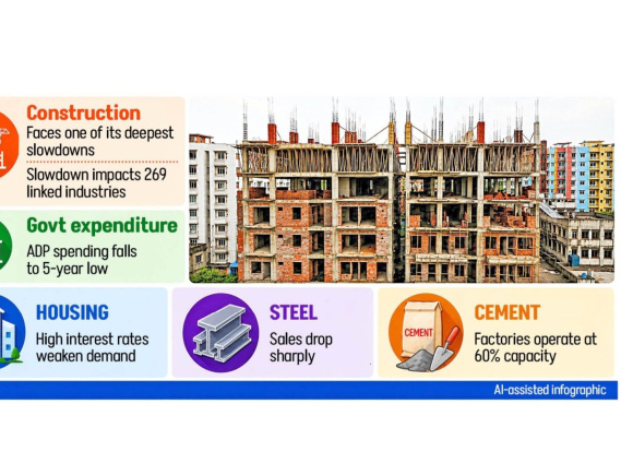 Construction sector slowdown Bangladesh