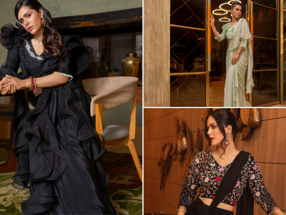 Elevate your winter wardrobe with chic neo-saree glamour