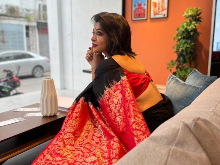 Azmeri Haque Badhan in sari blouses