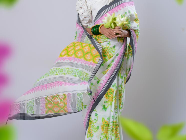 Floral sarees that carry your mother’s memory in blooms