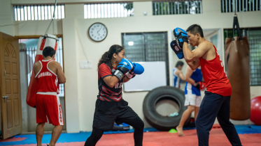 Sura Krishna Chakma along with a trainee