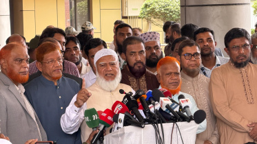 Jamaat ameer briefed reporters at Hazrat Shahjalal International Airport at around 12:00pm today. Photo: Star