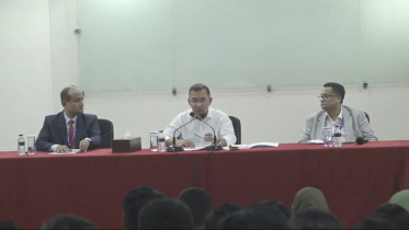 The prime minister was responding to questions from students during a views-exchange programme at Dhaka University’s Muzaffar Ahmed Chowdhury Auditorium. Photo: Screengrab