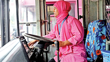 Women Driver BRTC Pink Bus