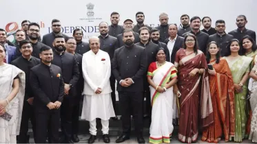 Members of the Indian community, including Indian students in Bangladesh, along with prominent Bangladeshi personalities were present. Photo: UNB