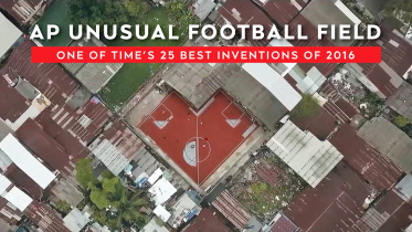 Non-rectangular football pitch