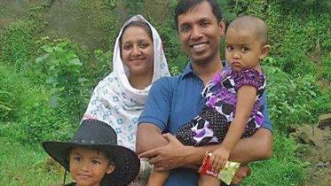 Babul Akter with family