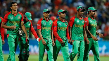 Bangladesh walking off, head down