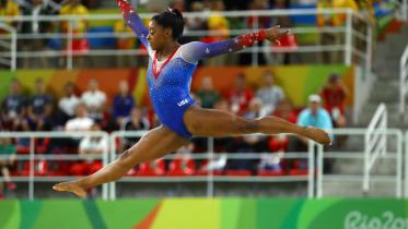 Simone Biles, Olympic debut, record-equaling haul 