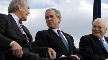 Donald Rumsfeld, George W. Bush and Dick Cheney