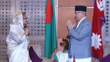 Bangladesh Prime Minister Sheikh Hasina and Nepal Prime Minister KP Sharma Oli