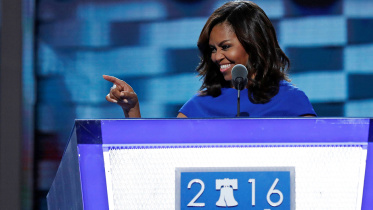 Michelle Obama, Republican Donald Trump, Hillary Clinton, Democratic National Convention, Philadelphia, Bernie Sanders, Michelle Obama back Hillary Clinton, US presidential election, United States