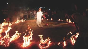 Nagarnat's theatrical protest against attack on Santals