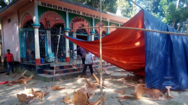 A vandalised temple in Nasirnagar upazila of Brahmanbaria