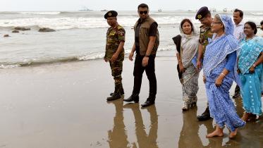 Sheikh Hasina at Inani sea beach