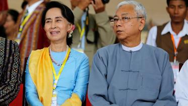 Aung San Suu Kyi and Htin Kyaw