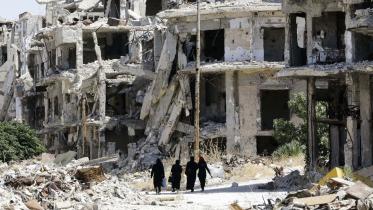 government-held Jouret al-Shiah neighbourhood of the central Syrian city of Homs