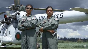 Bangladeshi First female pilots Nayma Haque and Tamanna-E-Lutfi