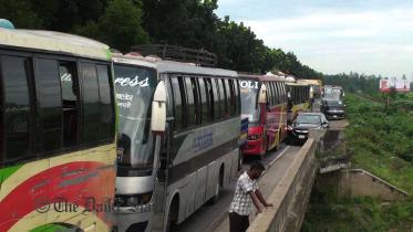 Traffic Jam on Dhaka-Tangail highway in Eid Journey 2018
