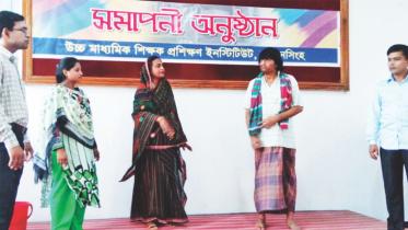 Teachers stage play in Mymensingh