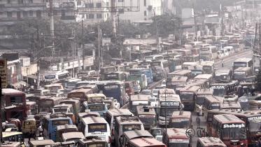 Traffic jam in Dhaka