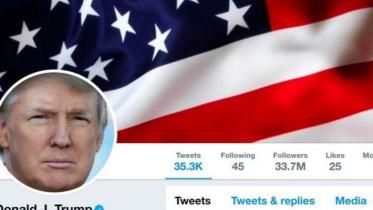 US President Donald Trump Twitter account