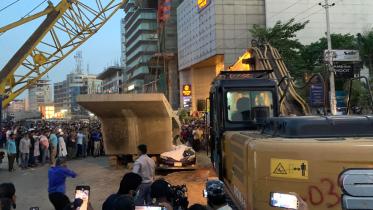 4 dead as viaduct segment of BRT falls on car in Uttara
