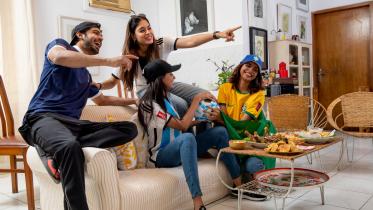 Watching The Football World Cup together live watching