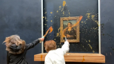Protesters throw soup at Leonardo da Vincis masterpiece Mona Lisa in Paris