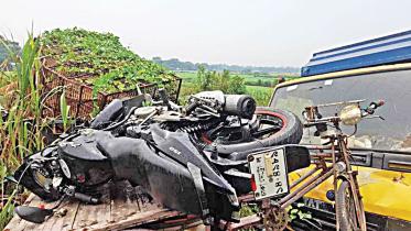 motorcycle collision with truck on Dhaka-Barishal highway