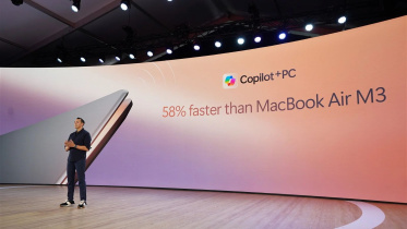 According to Microsoft, Copilot+ PCs are 58% faster than the M3-powered MacBook Air, capable of running multiple small language models locally to power features like a new standalone Copilot app. Image: Microsoft