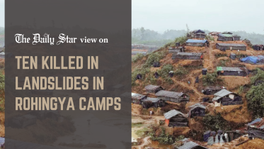 ten killed in landslides in rohingya camps